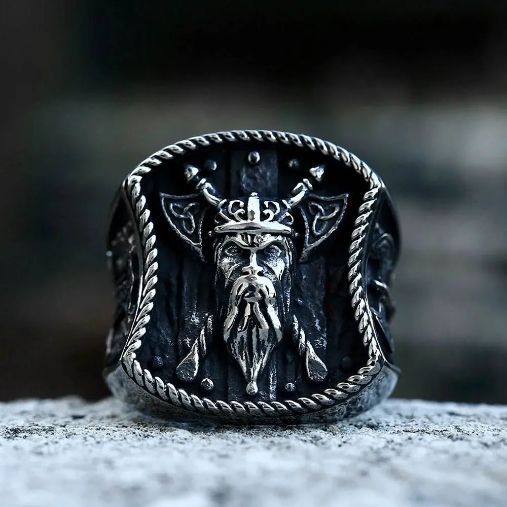 Viking Warrior Double Axe Ring