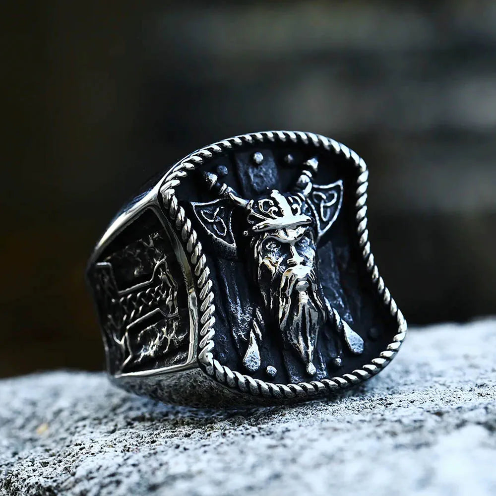 Viking Warrior Double Axe Ring