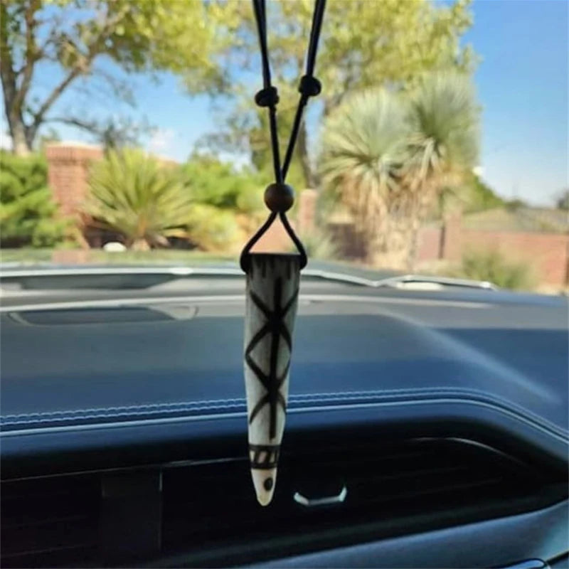 Viking Rune Antler Pendant-Protection Bind Rune,Norse Bind Rune Protection Pendant,Vintage Viking Deer Pendant Necklace,Handcraf