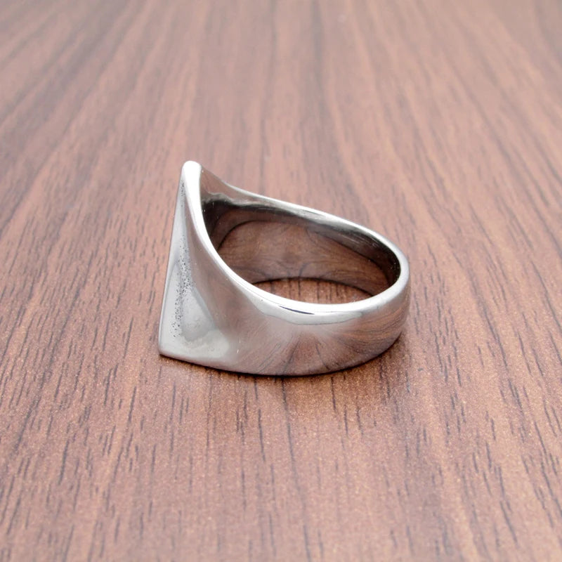 Vintage Ancient Valknut 316 Stainless Steel Triangle Viking Symbol Ring Nordic Runes Protection Signet Rings Pagan Jewelry